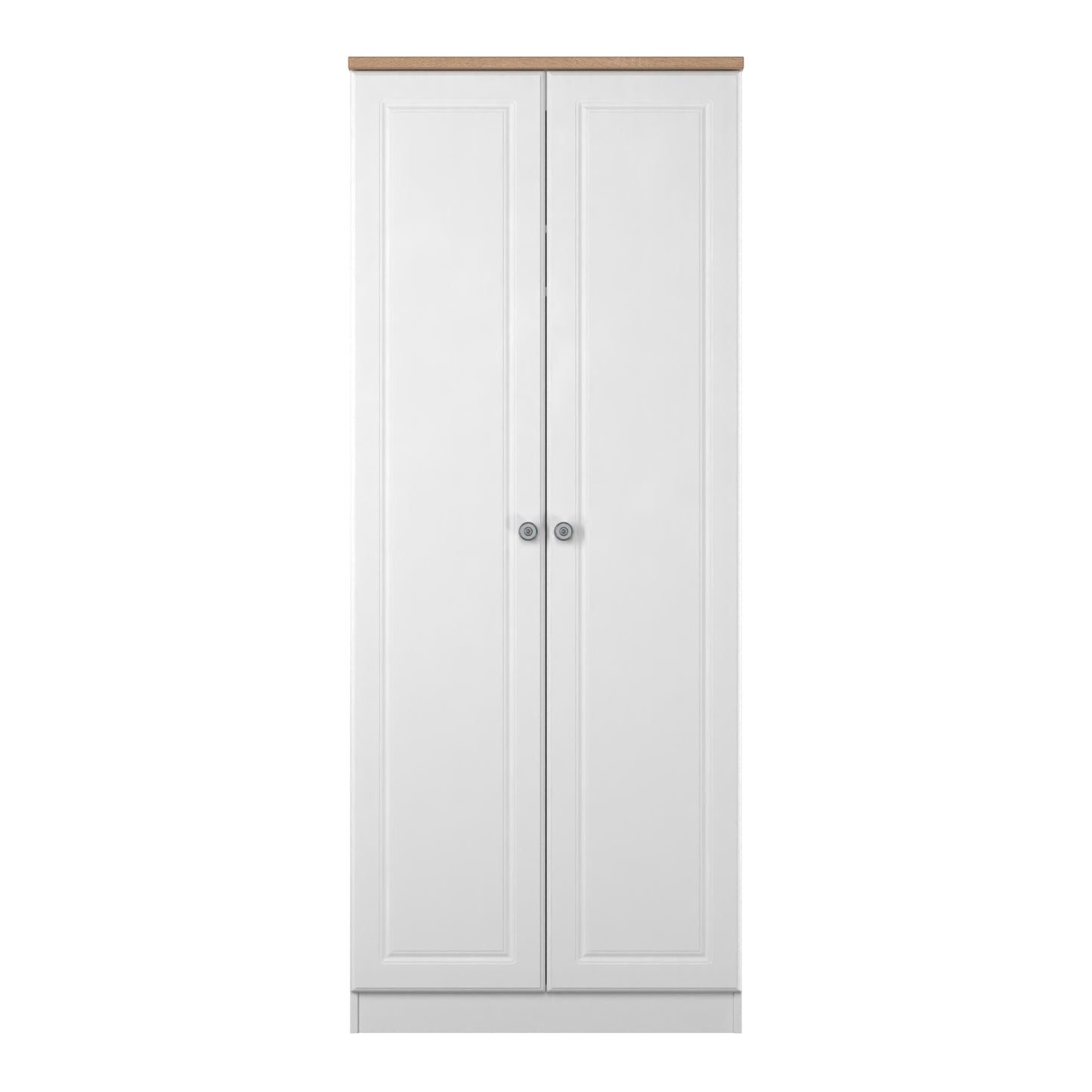 Norfolk Tall Wardrobe White & Light Oak 1 Shelf 74cm