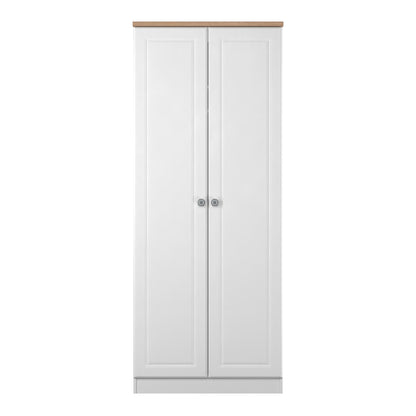 Norfolk Tall Wardrobe White & Light Oak 1 Shelf 74cm