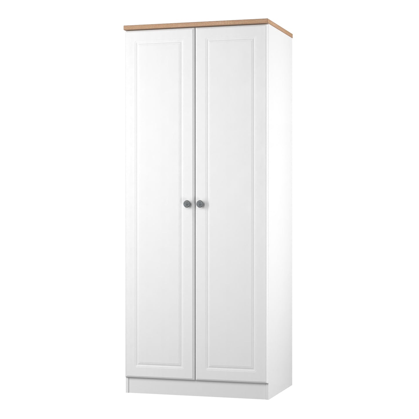 Norfolk Tall Wardrobe White & Light Oak 1 Shelf 74cm