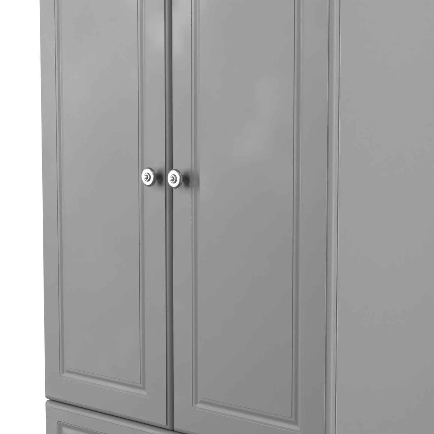 Norfolk Tall Wardrobe Grey & Light Oak 2 Drawers 74cm