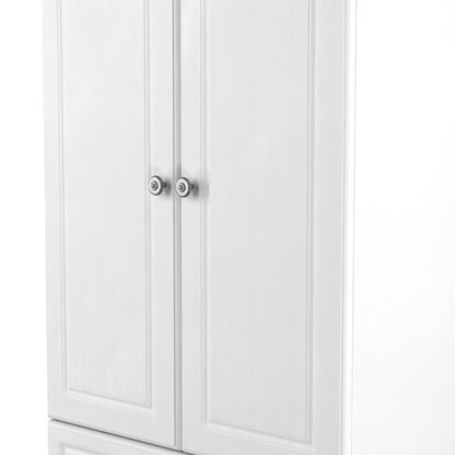 Norfolk Tall Wardrobe White & Light Oak 2 Drawers 74cm