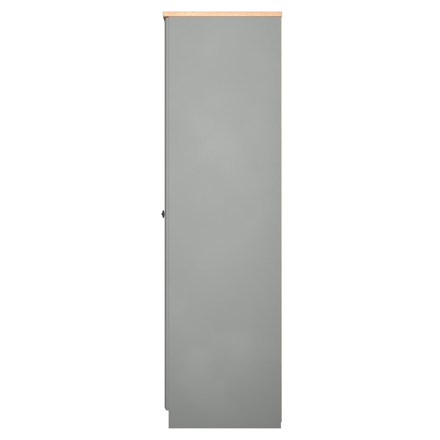 Norfolk Tall Mirror Wardrobe Grey & Light Oak 1 Shelf 111cm