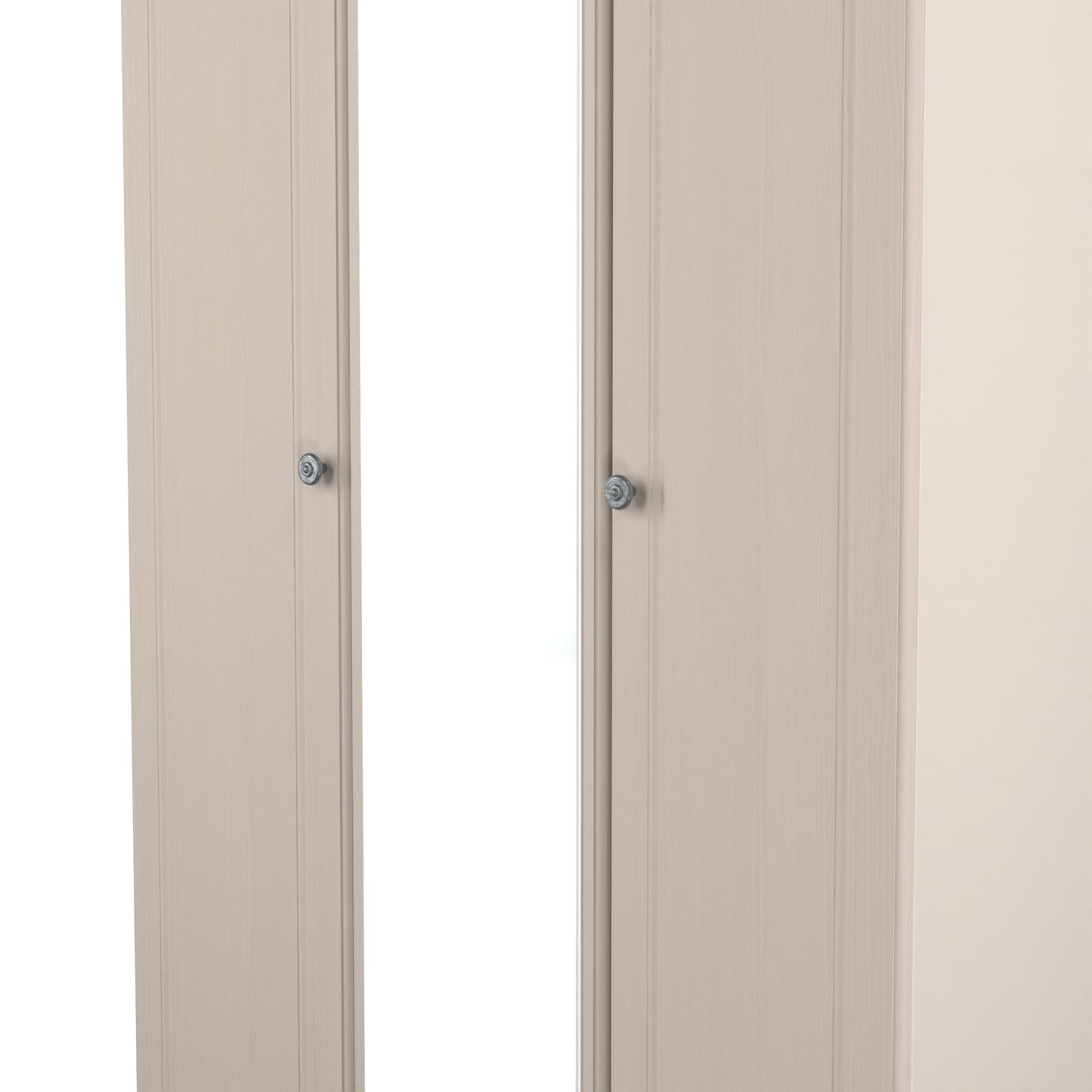 Norfolk Tall Mirror Wardrobe Off-white & Light Oak 1 Shelf 111cm