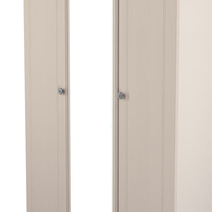 Norfolk Tall Mirror Wardrobe Off-white & Light Oak 1 Shelf 111cm