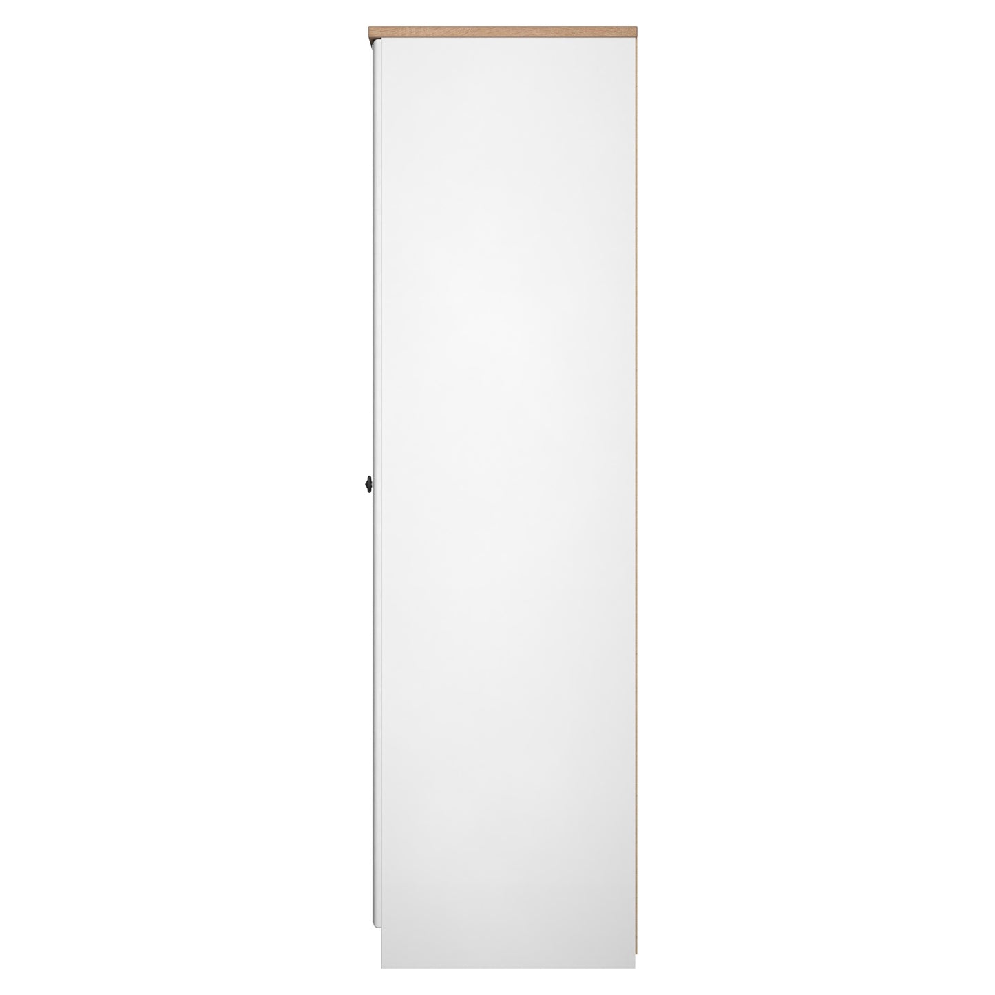 Norfolk Tall Mirror Wardrobe White & Light Oak 1 Shelf 111cm