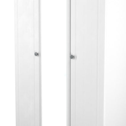 Norfolk Tall Mirror Wardrobe White & Light Oak 1 Shelf 111cm