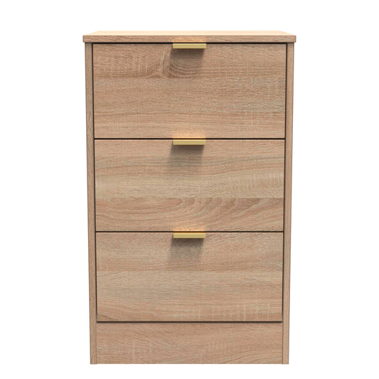 Nashville F Bedside Table Light Oak 3 Drawers 45cm