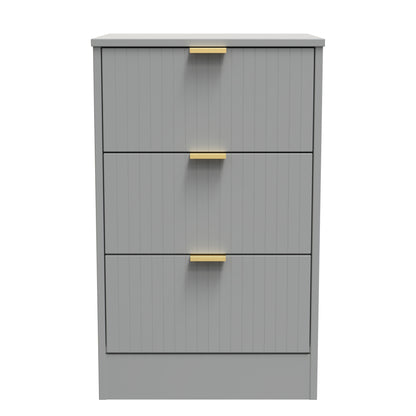 Nashville F Bedside Table Grey 3 Drawers 45cm