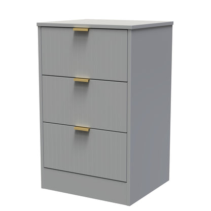 Nashville F Bedside Table Grey 3 Drawers 45cm