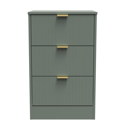 Nashville F Bedside Table Green 3 Drawers 45cm