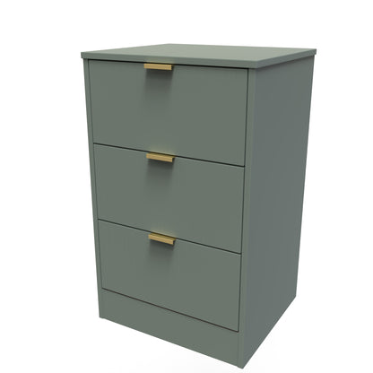 Nashville F Bedside Table Green 3 Drawers 45cm