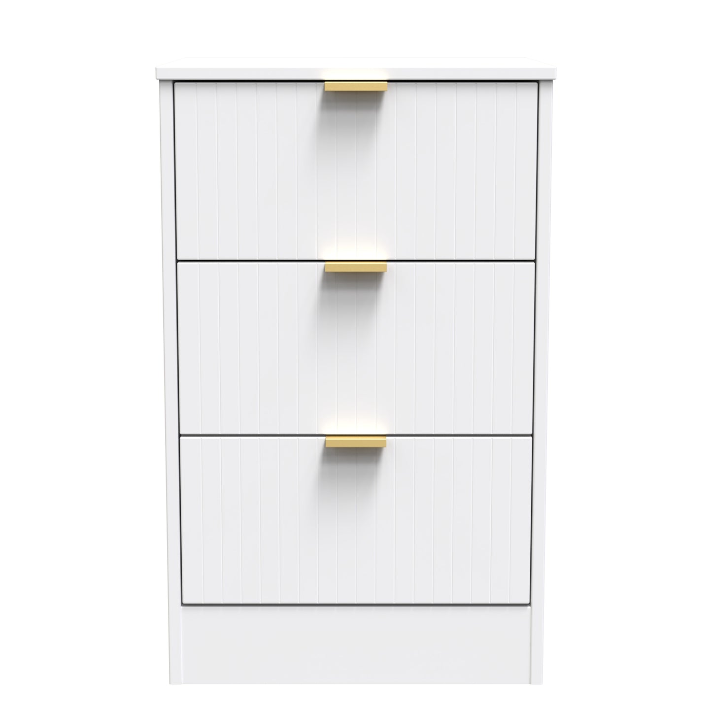 Nashville F Bedside Table White 3 Drawers 45cm