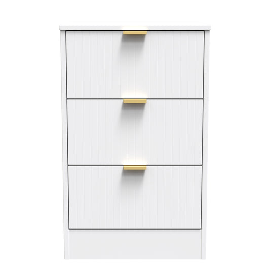 Nashville F Bedside Table White 3 Drawers 45cm
