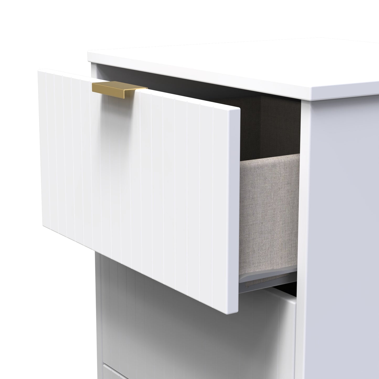 Nashville F Bedside Table White 3 Drawers 45cm