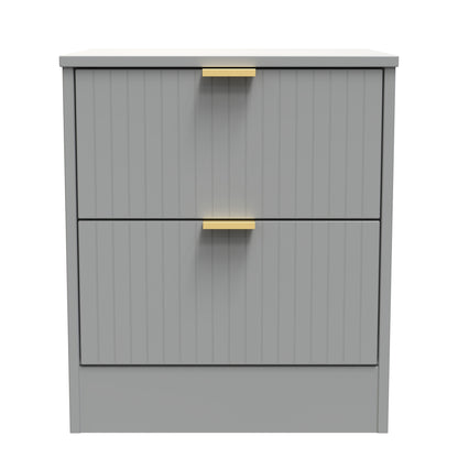 Nashville F Bedside Table Grey 2 Drawers 45cm