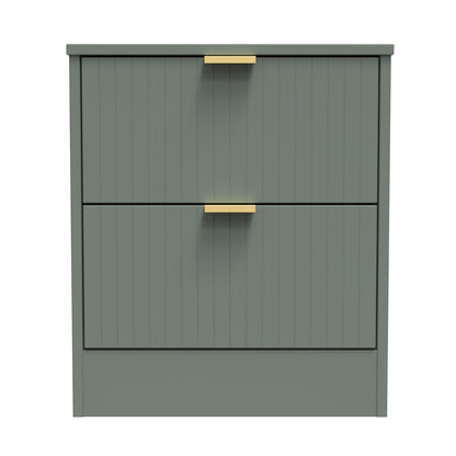Nashville F Bedside Table Green 2 Drawers 45cm