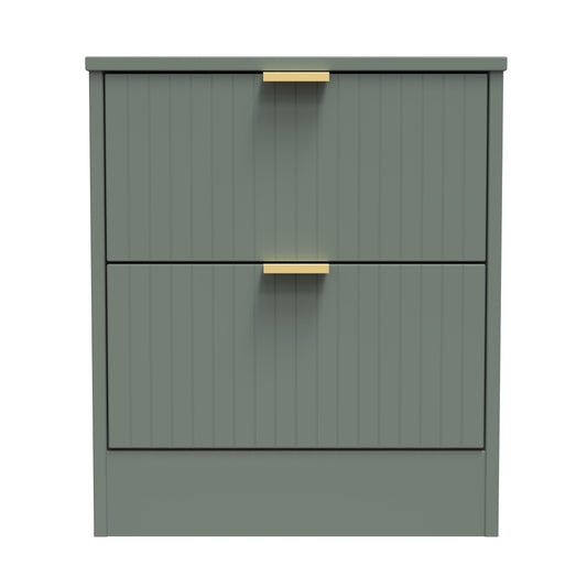 Nashville F Bedside Table Green 2 Drawers 45cm