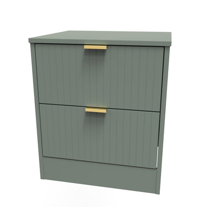Nashville F Bedside Table Green 2 Drawers 45cm