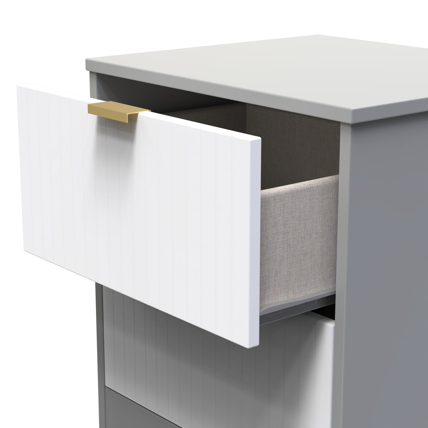 Nashville F Bedside Table White & Grey 2 Drawers 45cm