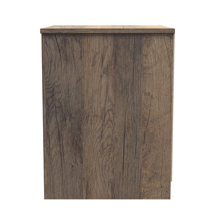 Nashville F Bedside Table White & Vintage Oak 2 Drawers 45cm