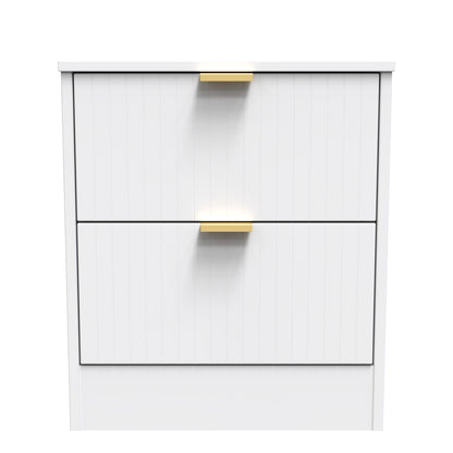 Nashville F Bedside Table White 2 Drawers 45cm