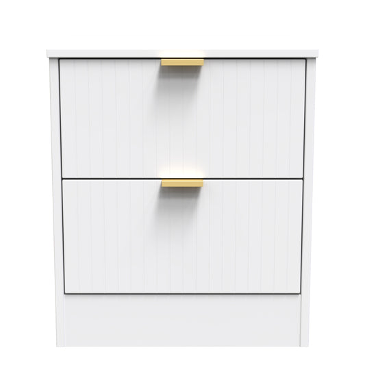 Nashville F Bedside Table White 2 Drawers 45cm