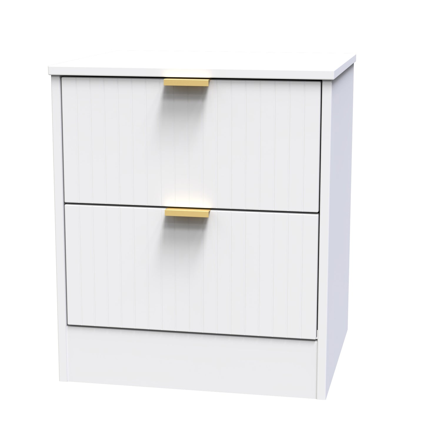 Nashville F Bedside Table White 2 Drawers 45cm