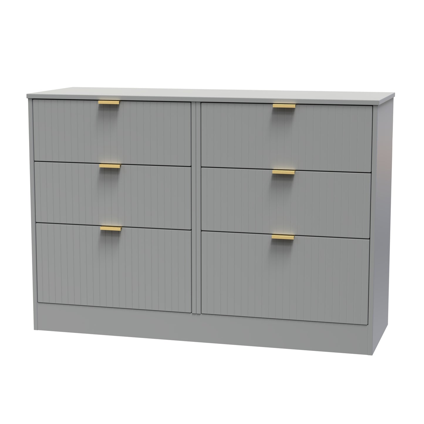 Nashville F Large Chest of Drawers Grey 6 Drawers 115cm
