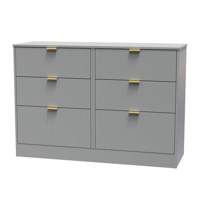 Nashville F Large Chest of Drawers Grey 6 Drawers 115cm