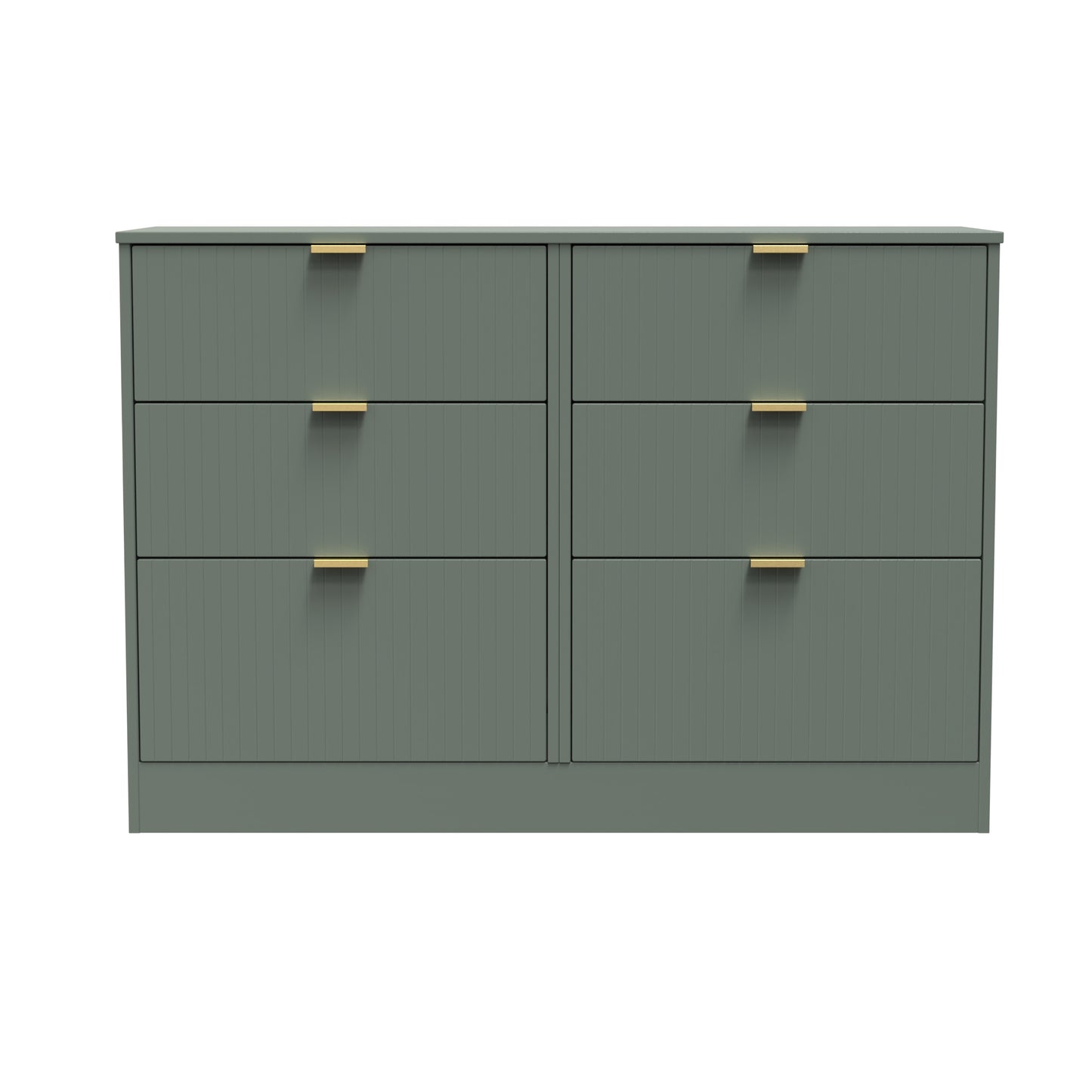 Nashville F Large Chest of Drawers Green 6 Drawers 115cm