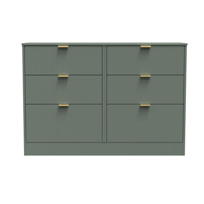 Nashville F Large Chest of Drawers Green 6 Drawers 115cm