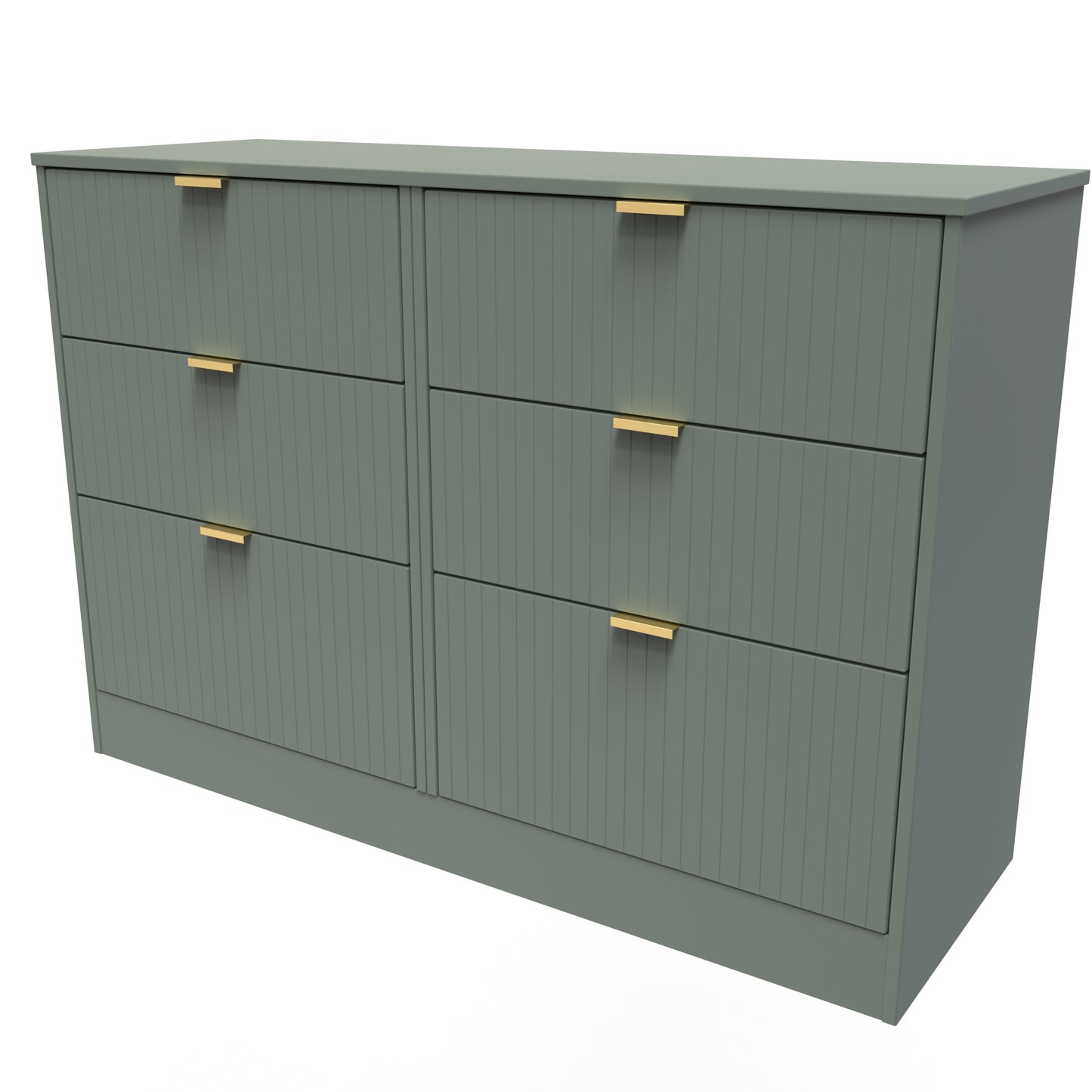 Nashville F Large Chest of Drawers Green 6 Drawers 115cm