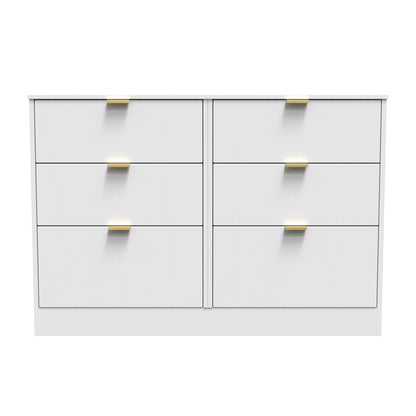 Nashville F Large Chest of Drawers White 6 Drawers 115cm
