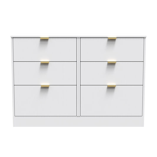 Nashville F Large Chest of Drawers White 6 Drawers 115cm
