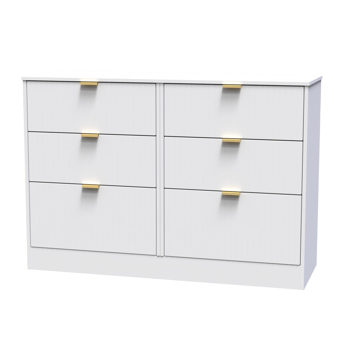 Nashville F Large Chest of Drawers White 6 Drawers 115cm