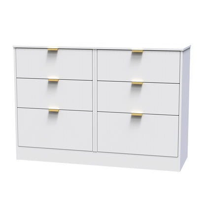 Nashville F Large Chest of Drawers White 6 Drawers 115cm