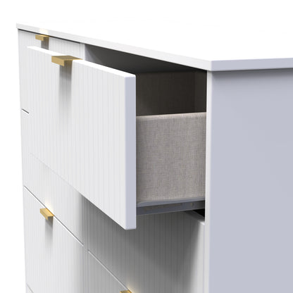 Nashville F Large Chest of Drawers White 6 Drawers 115cm