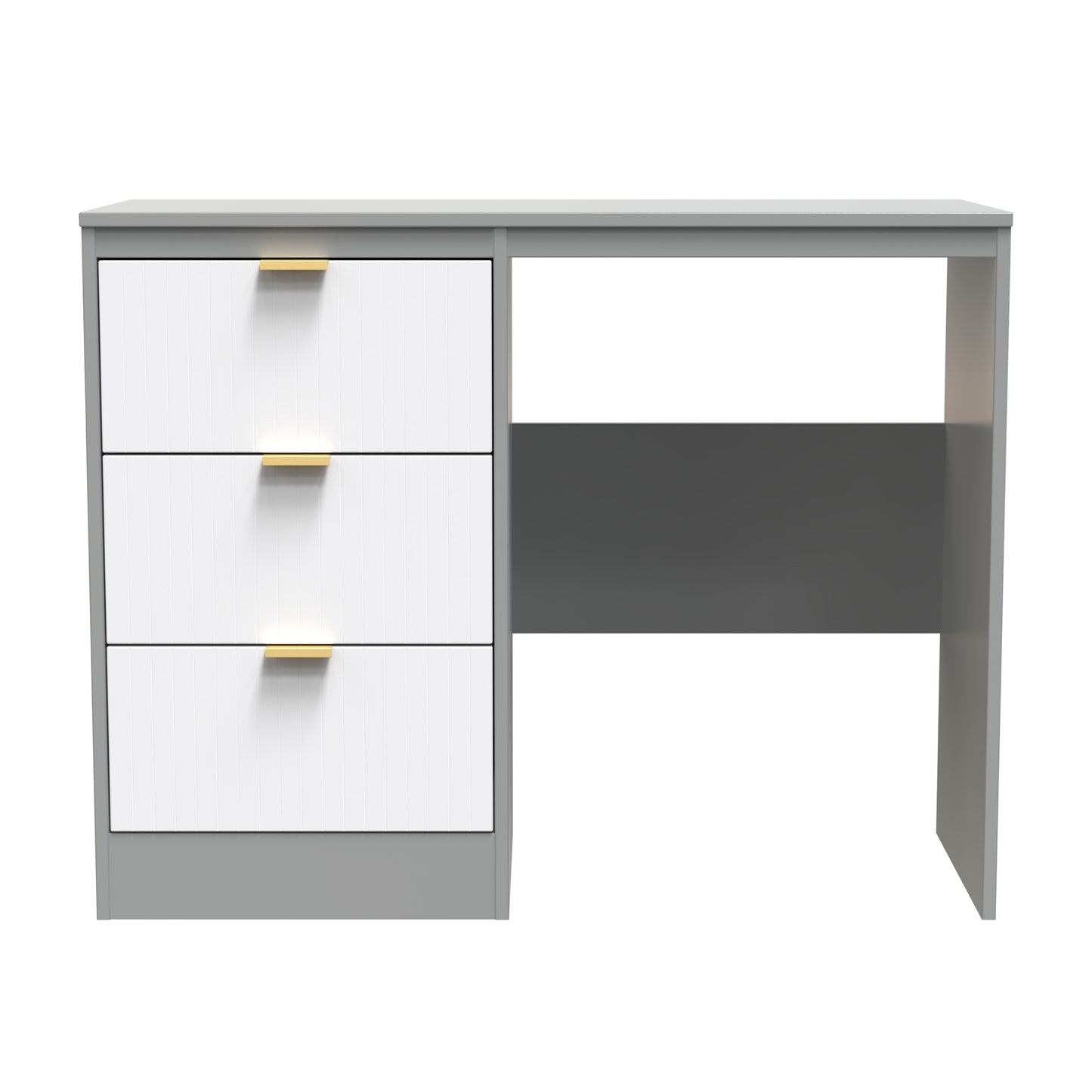 Nashville F Desk White & Grey 3 Drawers 97cm