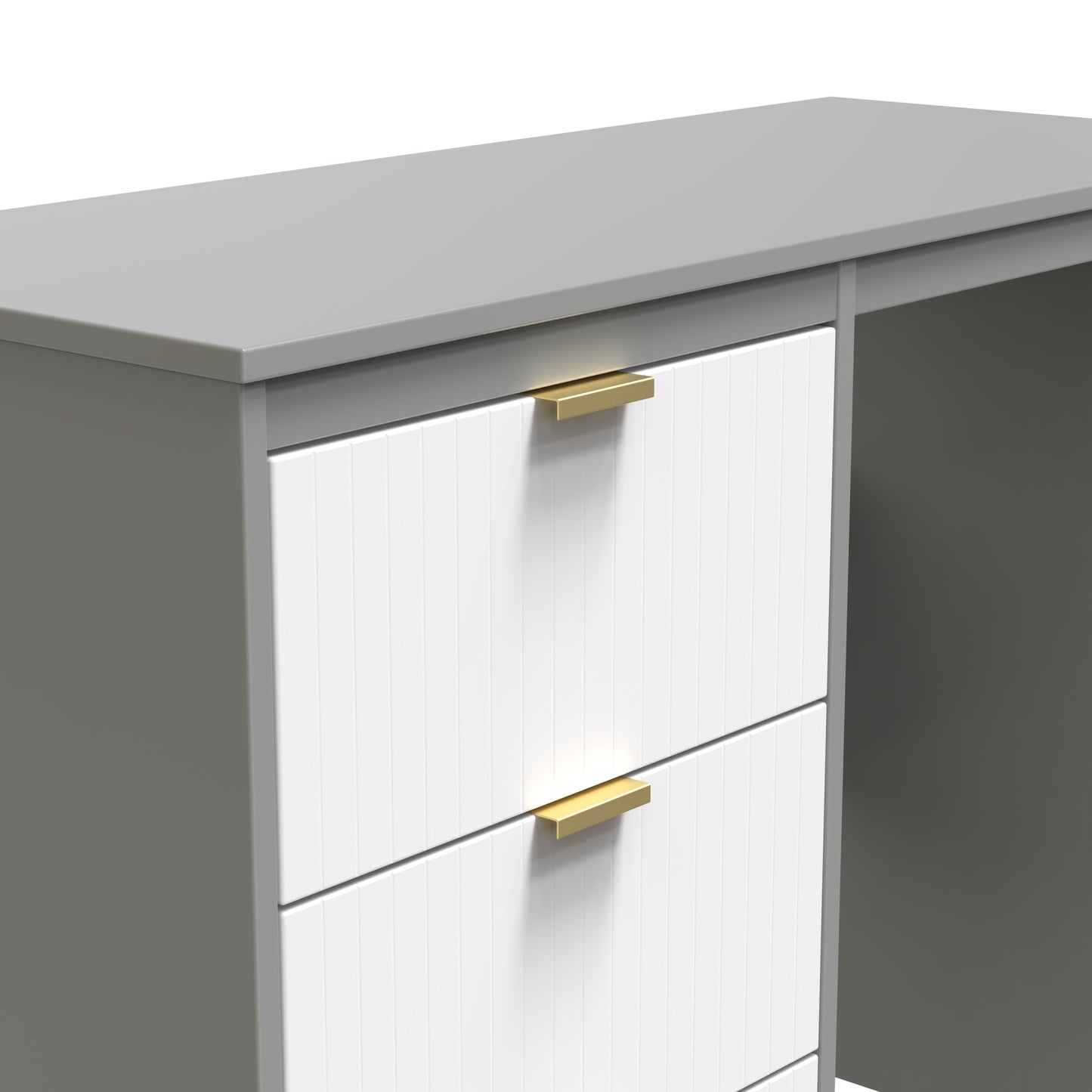 Nashville F Desk White & Grey 3 Drawers 97cm