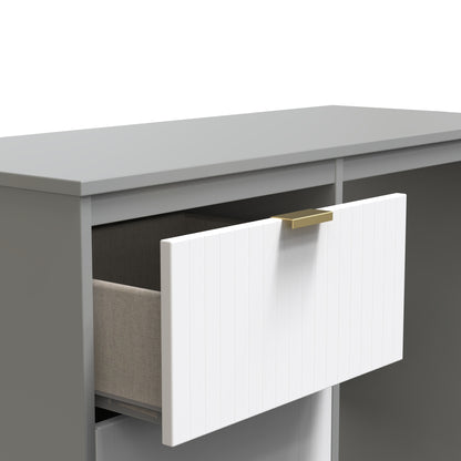 Nashville F Desk White & Grey 3 Drawers 97cm
