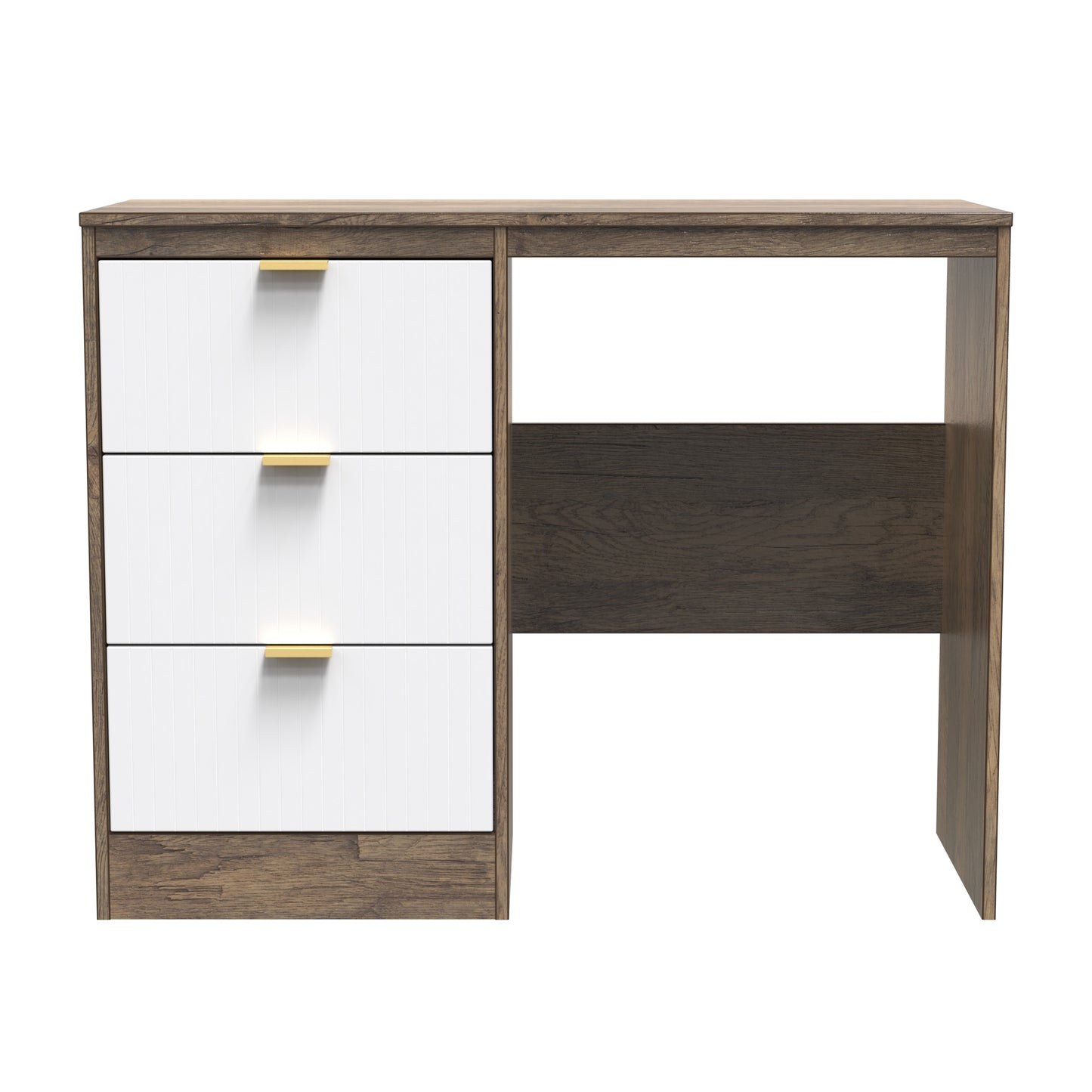 Nashville F Desk White & Vintage Oak 3 Drawers 97cm