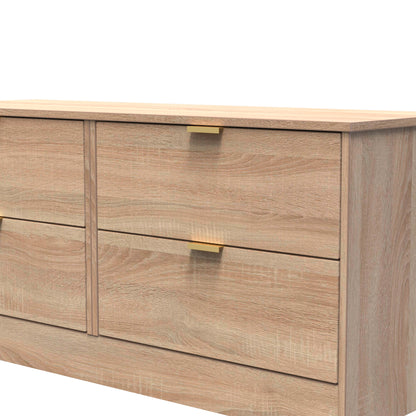Nashville F Large Chest of Drawers Light Oak 4 Drawers 115cm
