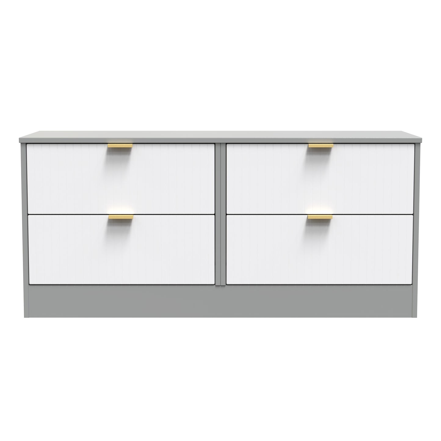 Nashville F Large Chest of Drawers White & Grey 4 Drawers 115cm