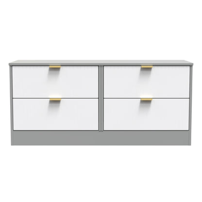 Nashville F Large Chest of Drawers White & Grey 4 Drawers 115cm