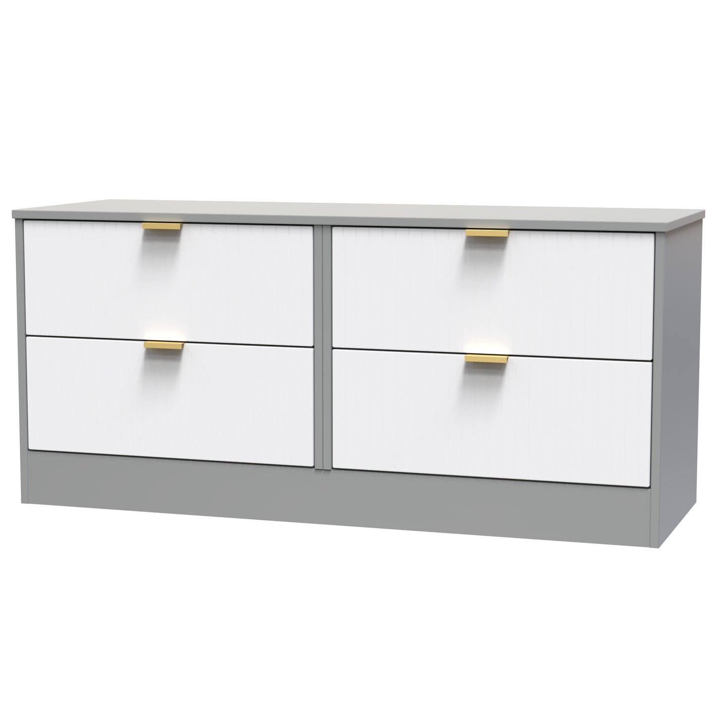 Nashville F Large Chest of Drawers White & Grey 4 Drawers 115cm