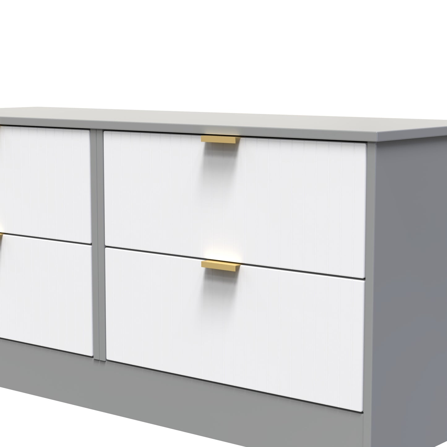 Nashville F Large Chest of Drawers White & Grey 4 Drawers 115cm