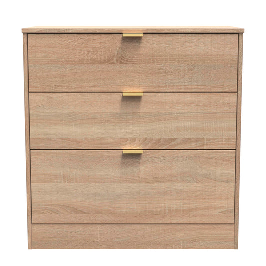 Nashville F Chest of Drawers Light Oak 3 Drawers 77cm