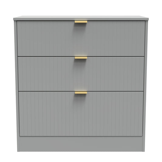 Nashville F Chest of Drawers Grey 3 Drawers 77cm