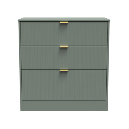 Nashville F Chest of Drawers Green 3 Drawers 77cm