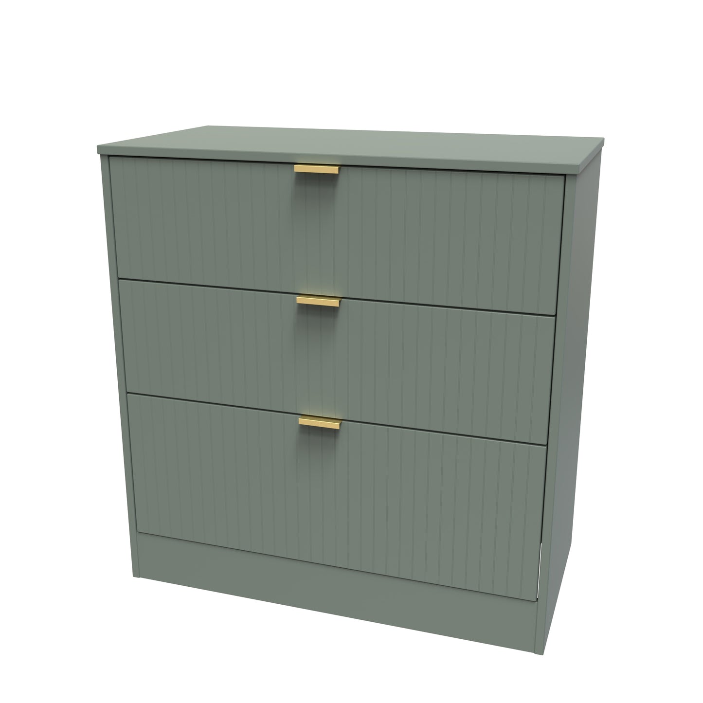 Nashville F Chest of Drawers Green 3 Drawers 77cm
